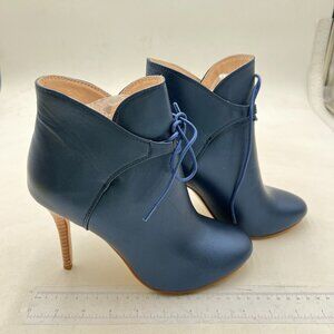 FSJ Blue Ankle Boots with Heels